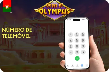 Jogo de casino Gates of Olympus - inicie sessão usando o número de telemóvel
