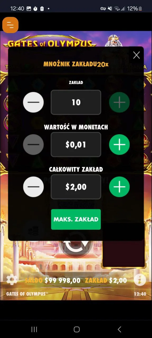 GatesofOlypmus settings bets