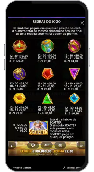 Aprender regras e símbolos de jogos de cassino