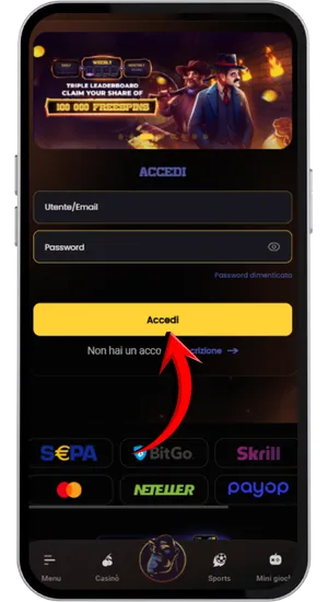 Accesso all’account del casinò