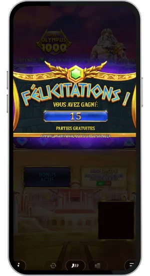 Activation du bonus avec des symboles Scatter