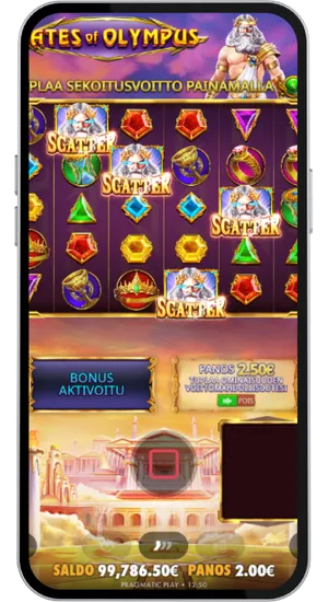 Aktivering av bonusfunktion med scatter-symboler