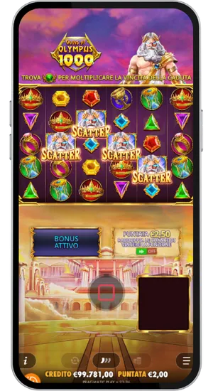 Attivazione del bonus con simboli Scatter