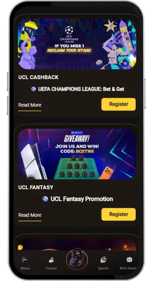 Bonus selection screen