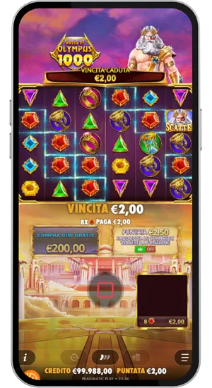 Gameplay di Gates of Olympus 1000