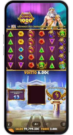 Free spins-runda med global multiplikator