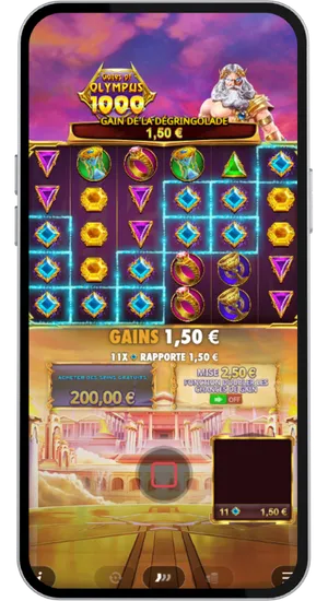 Gameplay du slot Gates of Olympus 1000