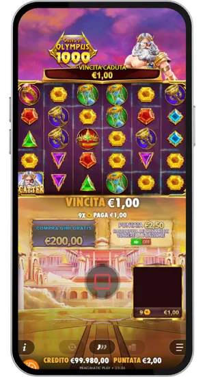 Sequenza di vincita con funzione Tumble e cluster attivi