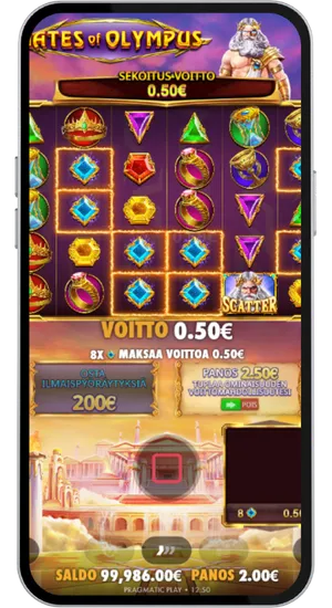 Tumble-vinst med scatter-symboler på hjulen