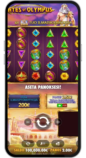 Val av insats och köp av free spins